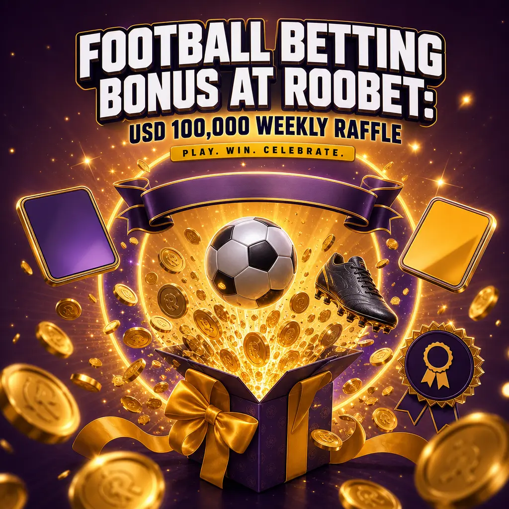 Roobet football betting bonus: earn raffle tickets on ISL and Champions League bets for a USD 100,000 weekly prize draw.