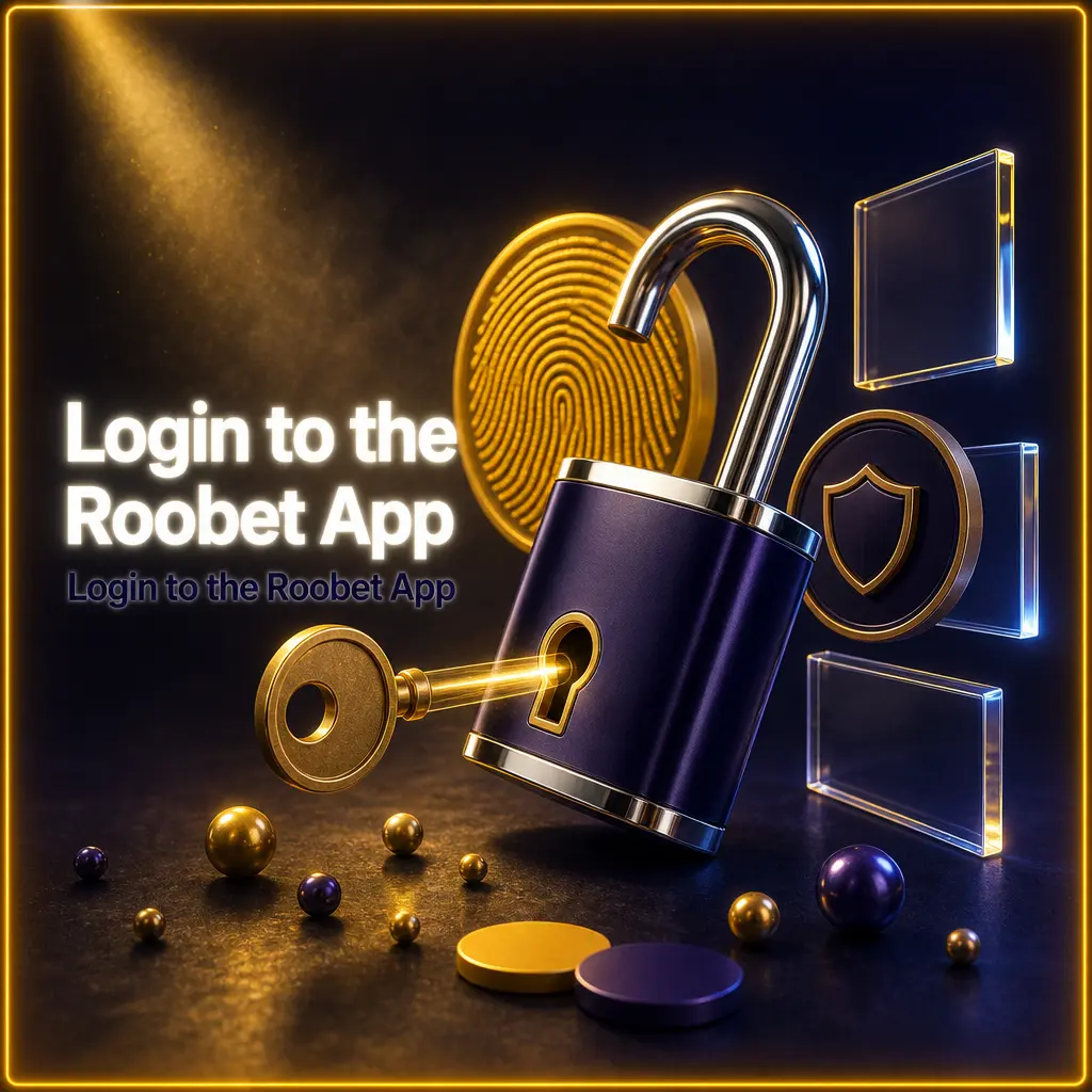 Roobet app login screen showing email, password, and biometric options for quick account access
