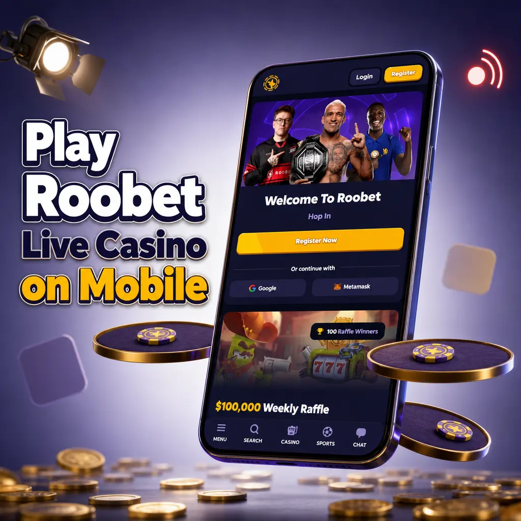 Play Roobet live casino games on mobile browser, optimized for Android and iOS devices