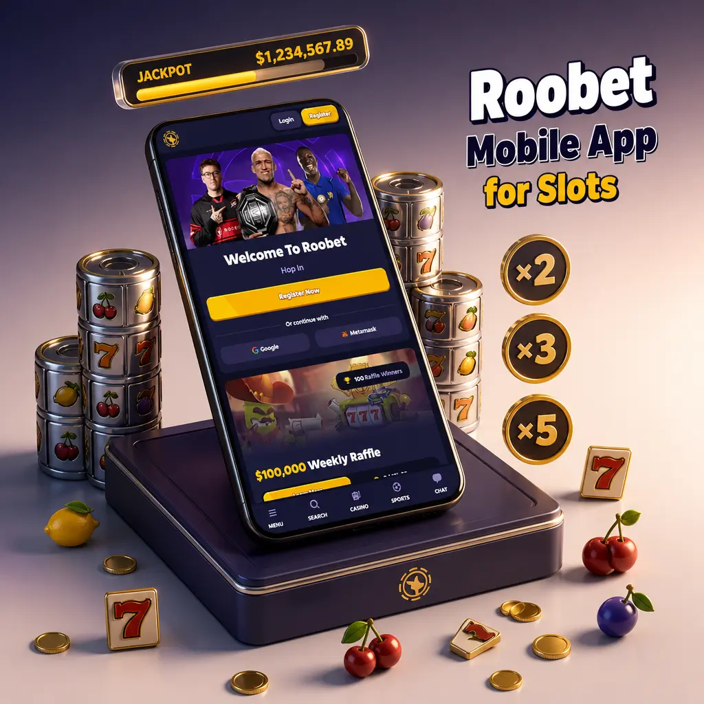 Roobet mobile website slots lobby displayed on a smartphone browser for quick home screen access