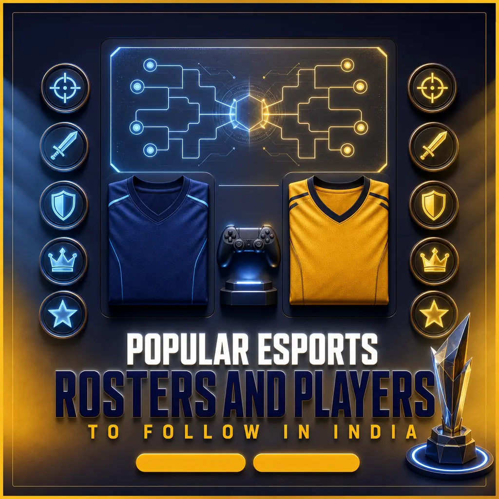 Popular esports rosters like Team Secret, NAVI, T1, Global Esports, and GodLike Esports followed by Indian gaming fans.