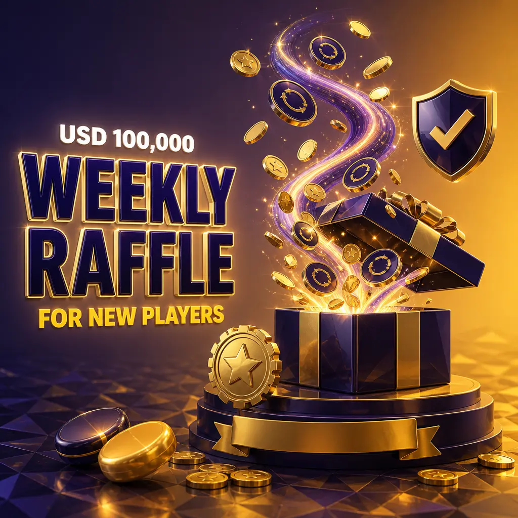 Roobet USD 100,000 Weekly Raffle welcome bonus for new players who register and deposit to earn tickets