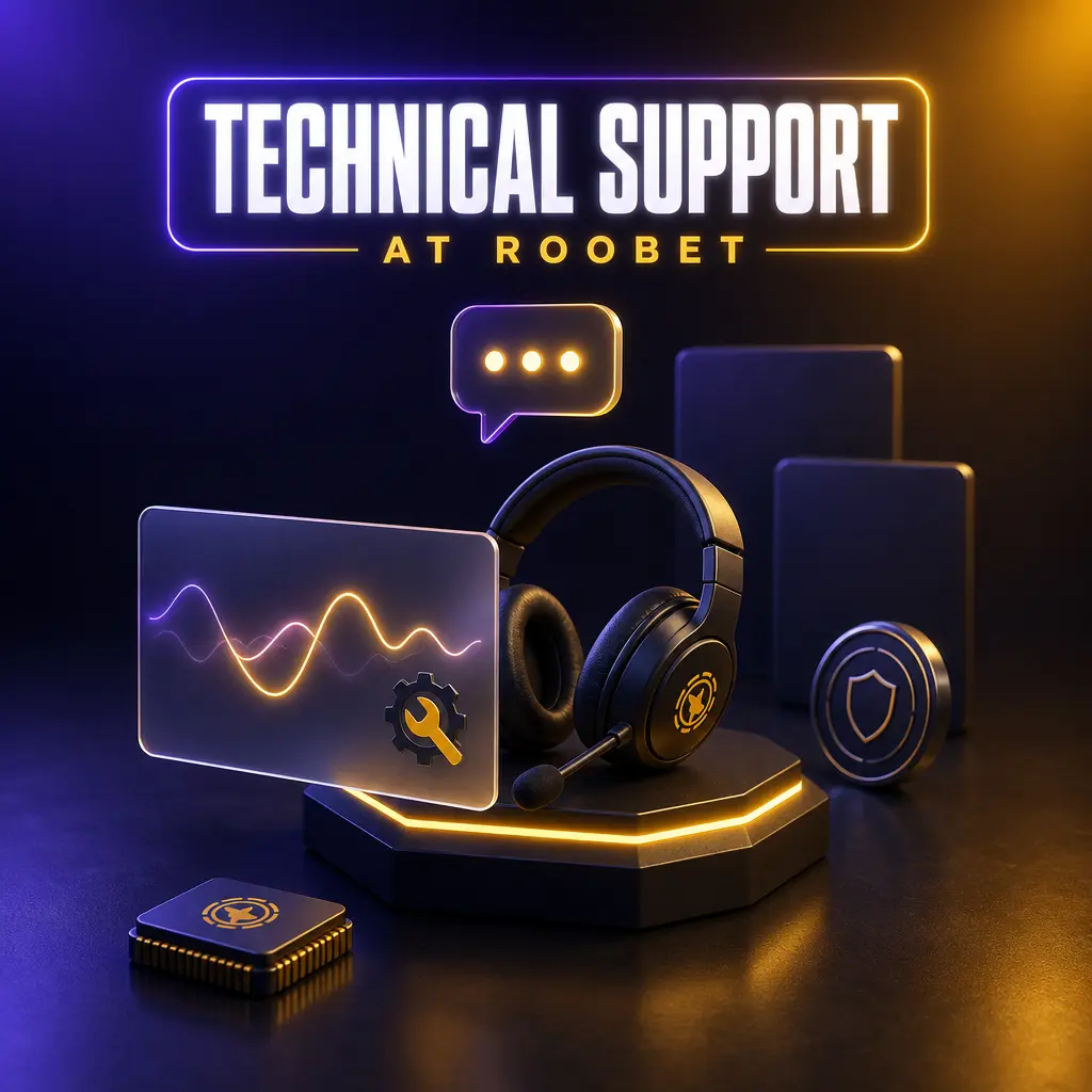Roobet technical support chat guiding users through login errors, game loading issues, and app crash troubleshooting steps