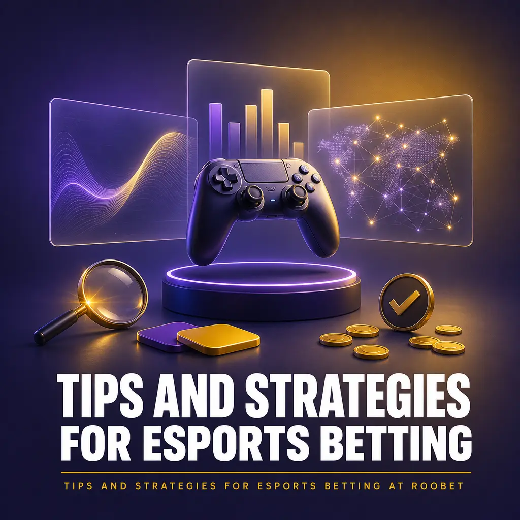 Esports betting tips at Roobet: track rosters, patch notes, map stats, live data, and staking limits.